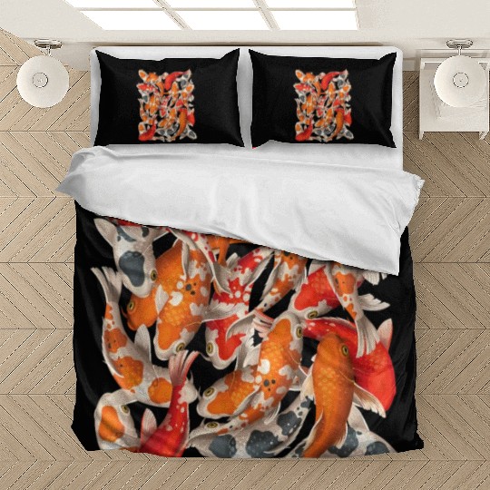 Japanese Asian Koi Fish Carp Nishikigoi Fish Art T Bedding Sets