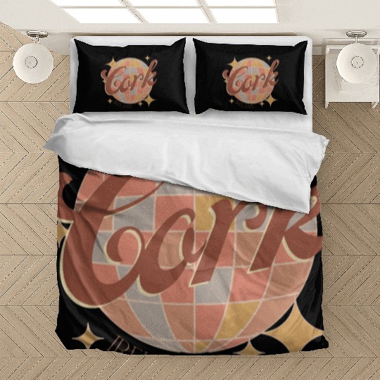 Cork City Ireland Retro Vintage Disco ball design Bedding Sets