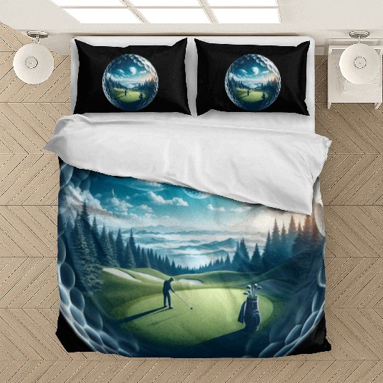 Twilight A Golf Dream Scape Surreal Golfing Course Bedding Sets