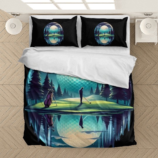 Night Golfer Escape Golfing Twilight Fairway Bedding Sets