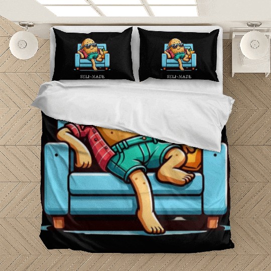 Funny Self-Made Couch Potato Lazy Tired People Bedding Sets