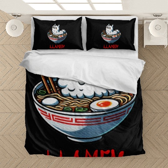 Llamen Noodles Chinese Food Alpaca Llama Lover Bedding Sets