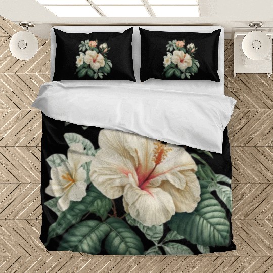 Watercolor Tropical Flowers Clipart, Tropical Bedding Sets