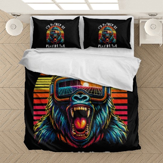 I'd Rather Be Playing Tag Ape Monkey Tag Primate Bedding Sets