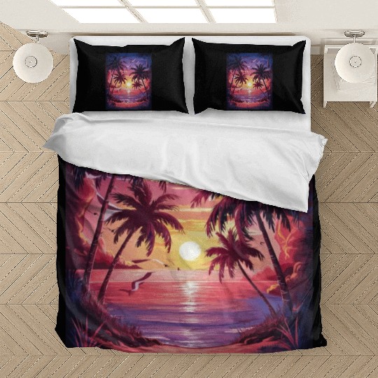 summer beach "Tropical Twilight Serenity" Bedding Sets