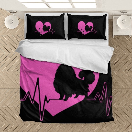 Puppy Dog Heartbeat Cute Pomeranian Silhouette Bedding Sets