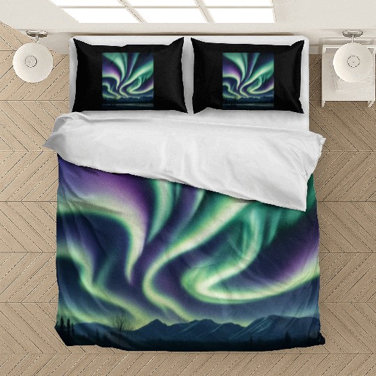 ultra realistic northern lights Bedding Sets