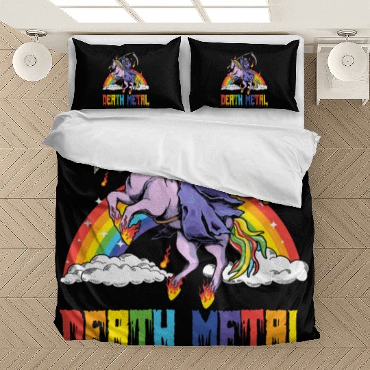 Goth Rock Satan Unicorn Festivals Death Metal Bedding Sets