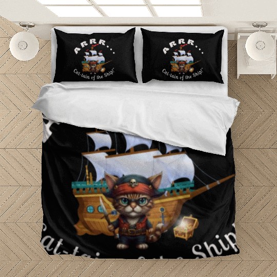 ARRR... Cat-tain of the Ship! - Pirate Cat Bedding Sets