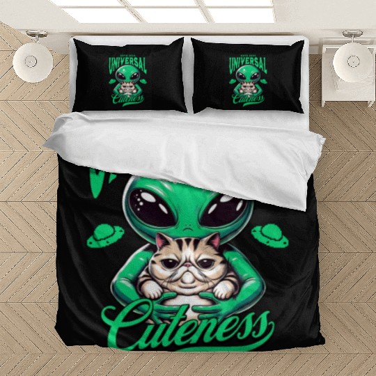 Intergalactic Cat and extraterrestrial Alien Bedding Sets