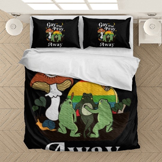 Gay The Pray Away Frog Rainbow LGBT Bedding Sets