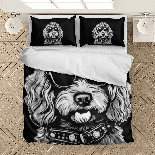 Cute Cavapoo Rock Star Puppy Bedding Sets