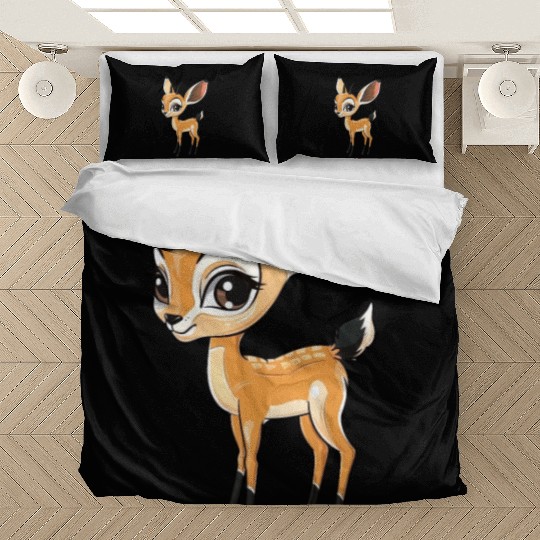 Adorable Fawn Character With Big Eyes Bedding Sets