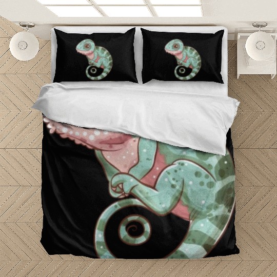 Charming Chameleon Curled Tail Imagery Bedding Sets
