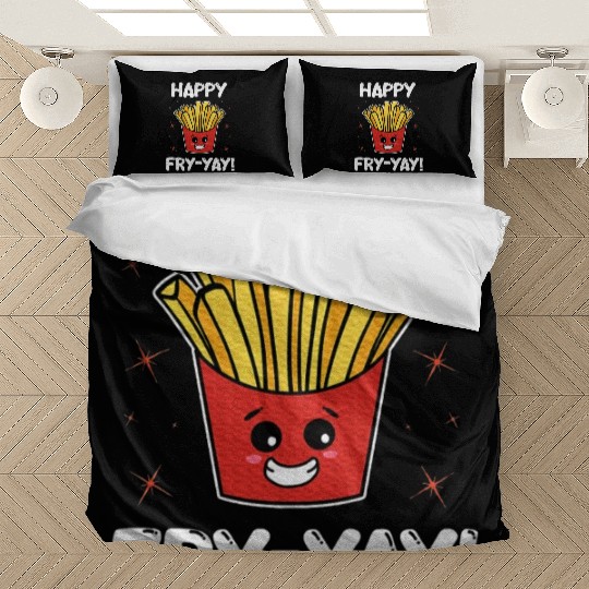 French Fries Anime Lover Happy Fry yay Bedding Sets