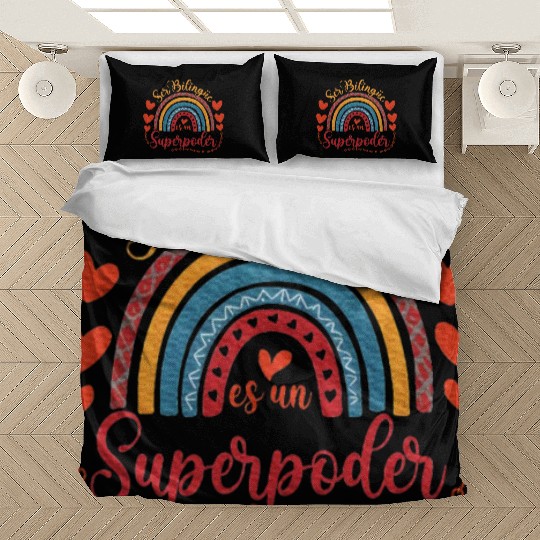 Ser bilingue es un superpoder Spanish Teacher Bedding Sets