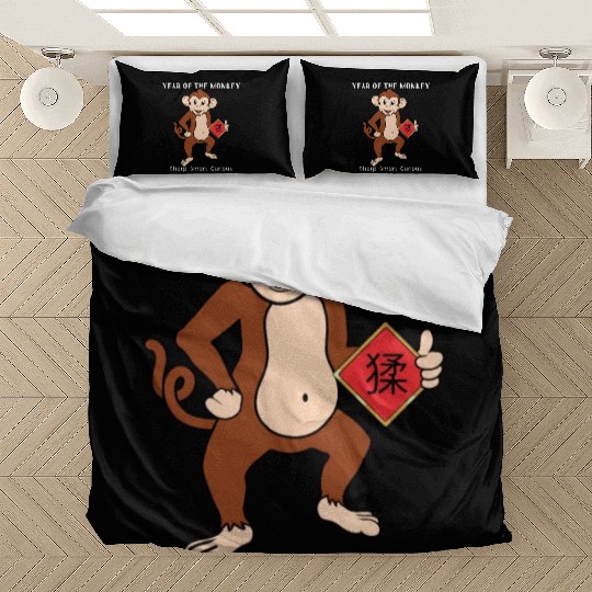 Year Of Monkey Cute Zodiac Chinese New Year Bedding Sets