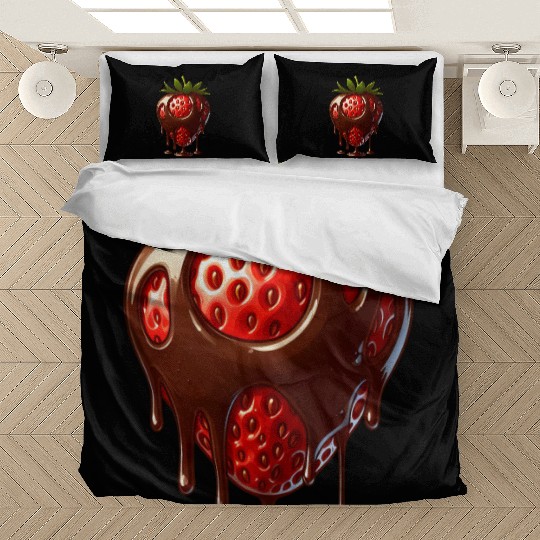 Strawberry chocolate delicious treat dessert Bedding Sets