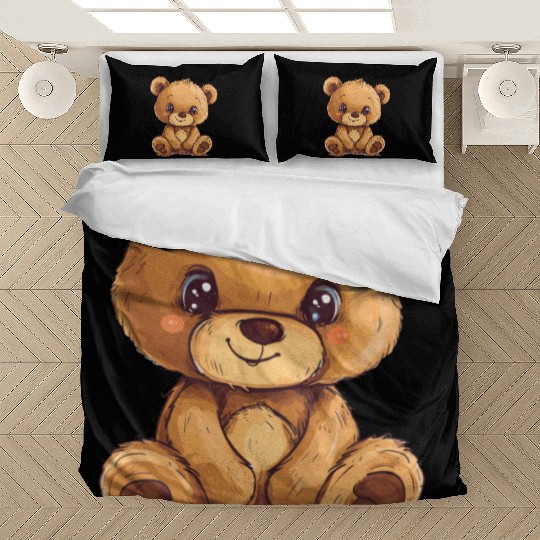 Cute Kawaii Teddy Bear Clipart, Cute Teddy Bear Bedding Sets