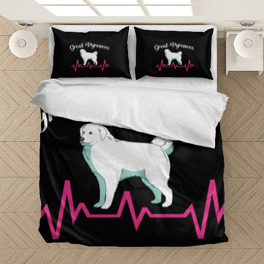 Pet Lover Great Pyrenees Dog Heartbeat Bedding Sets
