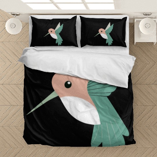 Hummingbird with green beak Bedding Sets