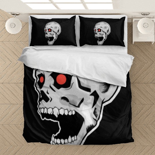 the silver skull looks up Bedding Sets