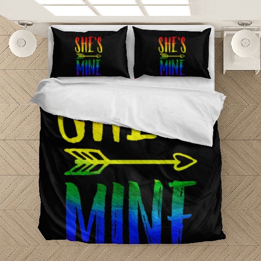 I'm Hers She's Mine LGBT Pride Lesbian Couple Bedding Sets