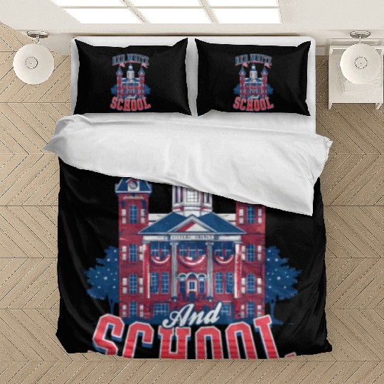 Patriotic Teacher Red, White, and School Bedding Sets