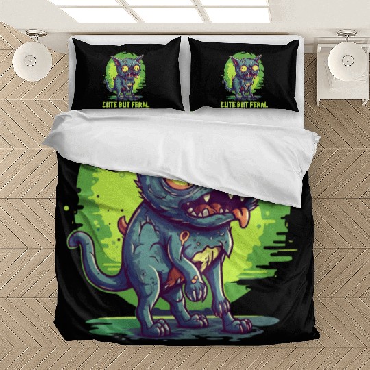 Cute But Wild: Zombie Voodoo Cat For Halloween Bedding Sets