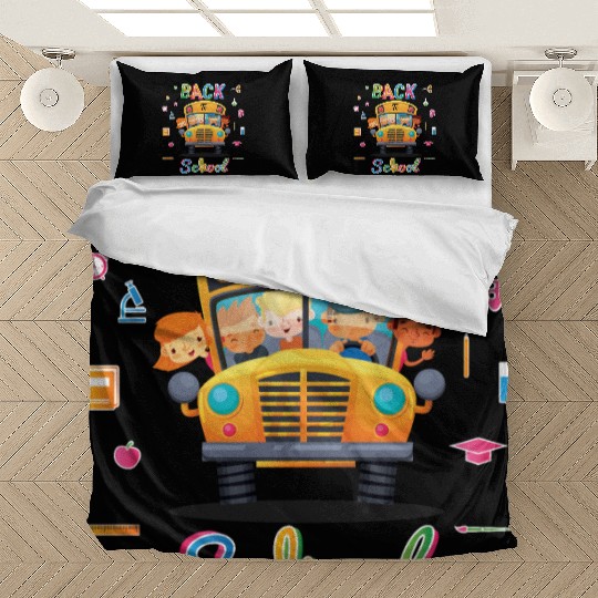 Funny Back To School Welcome School Bus Driver 1st Bedding Sets