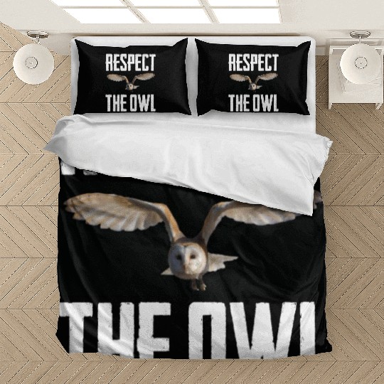 Respect The Owl Photo Cute Nocturnal Bird Lover Bedding Sets