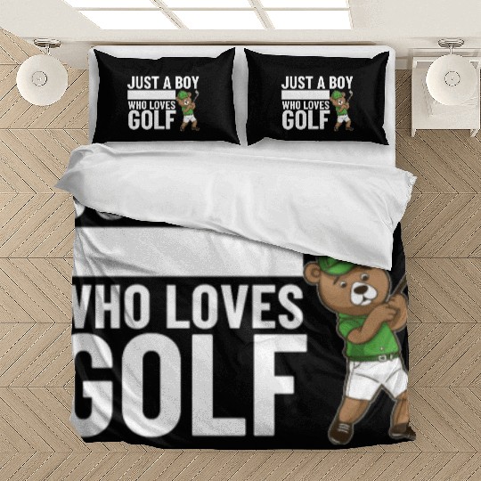 Golfing Bear Just A Boy Who Loves Golf Bedding Sets