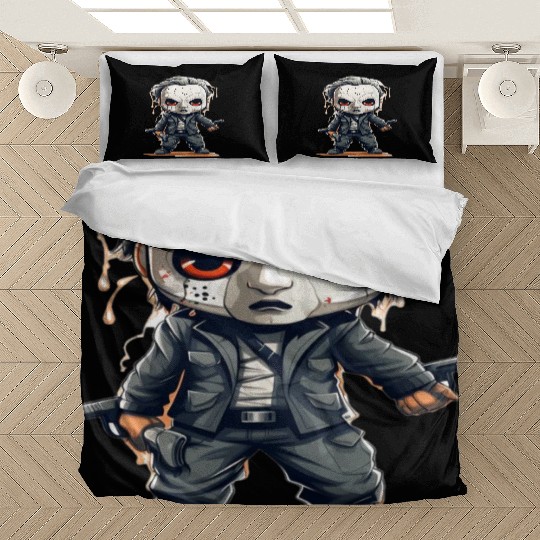 Chibi Horror Icon - Cute yet Deadly Masked Charact Bedding Sets
