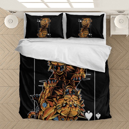 Tiger Steampunk Card Game Queen of Spades Poker Bedding Sets