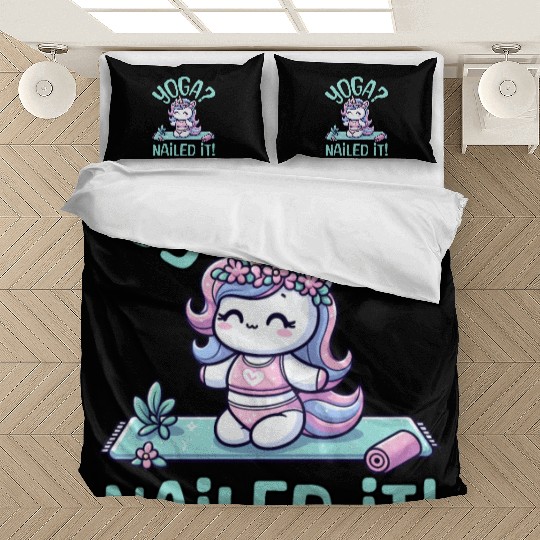 ADORABLE UNICORN YOGA FUN: YOGA NAILED IT Bedding Sets