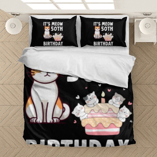 It's Meow 50 Year Old Birthday Cat Lover Bedding Sets