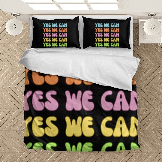 Retro YES WE Can Obama Protest Affirmation Bedding Sets