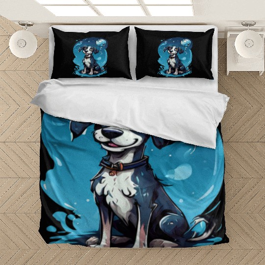 flea dog dreaming of being a scorer Bedding Sets