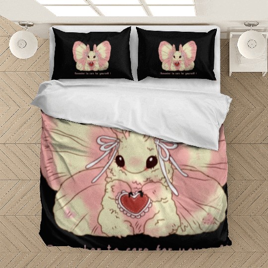 a combination of butterflies and rabbits Bedding Sets