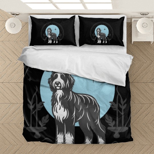Bernedoodle Tarot Card Dog | Celestial and Starsee Bedding Sets
