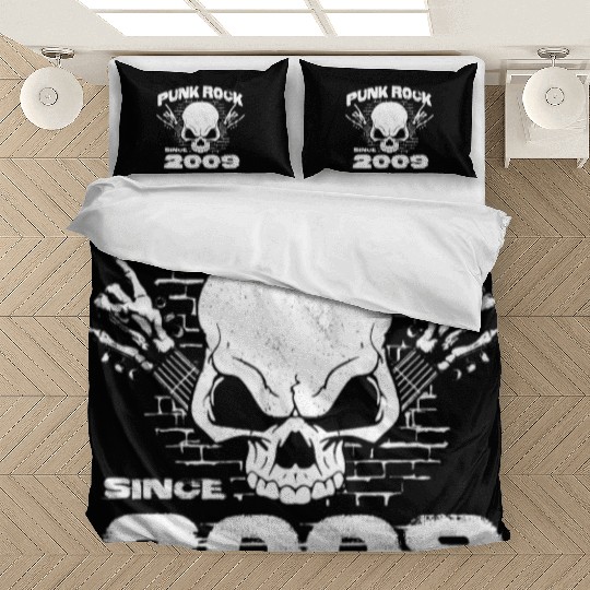 Punk Rock Since 2009 - Skull Rock Hands 15th Bedding Sets