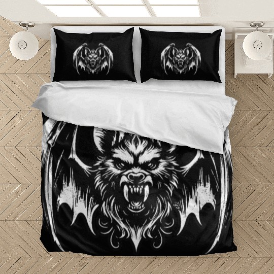 Dark Art Bat Beast with Wings Animal Horror Grunge Bedding Sets