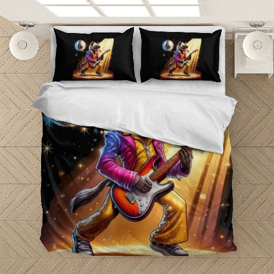 Disco Ball Guitar Hyena Bedding Sets
