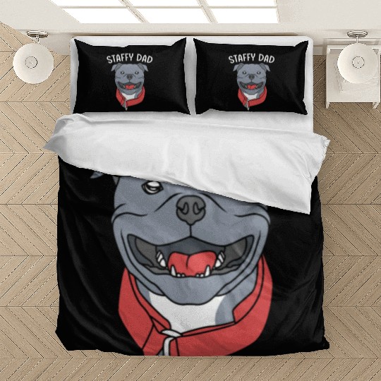 Fathers Day Dog Dad Staffordshire Terrier Bedding Sets
