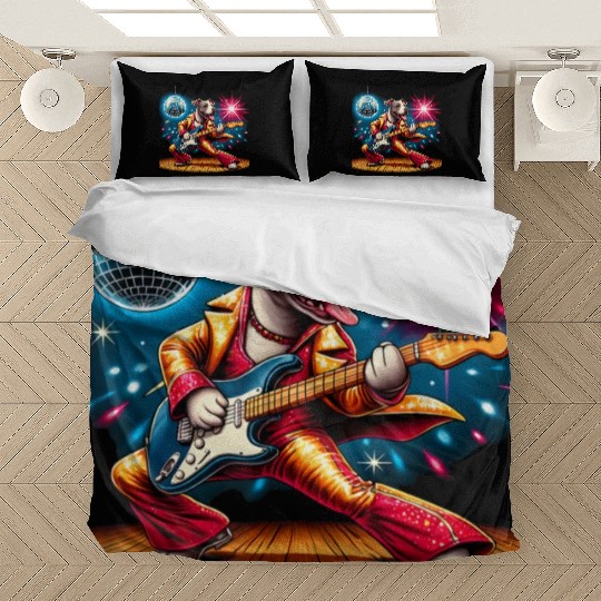 Disco Ball Guitar dog Bedding Sets