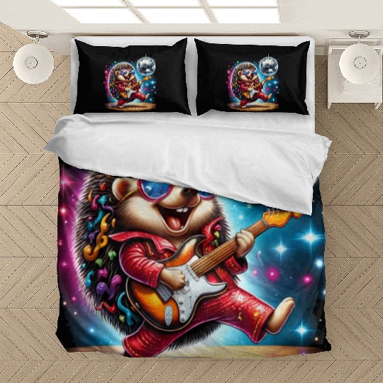Disco Ball Guitar Hedgehog Bedding Sets