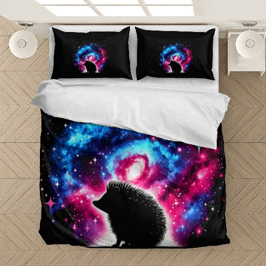 Cool Hedgehog Galaxy Space Art Bedding Sets