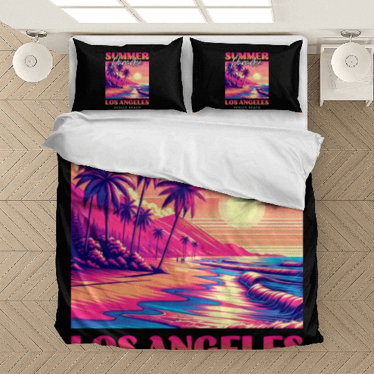 Summer Paradise Los Angeles Venice Beach Bedding Sets
