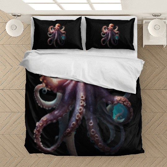 Ethereal octopus tentacle poses in dramatic light Bedding Sets