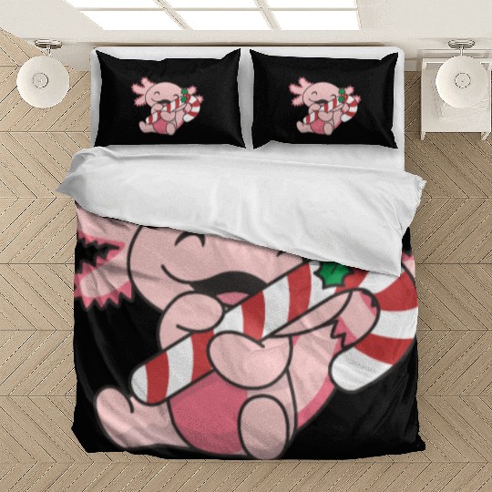 Axolotl Christmas Candy Cane Sweet Axolotl Bedding Sets